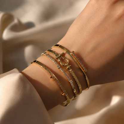 Ensemble de Bracelets Dorés Femme – Élégance Scintillante